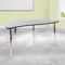 Flash Furniture Half Round 30 W, 60 L, 30.25 H, Chrome, Laminate, Particleboard, Steel, Grey XU-A60-HCIRC-GY-T-A-GG - alternate 1